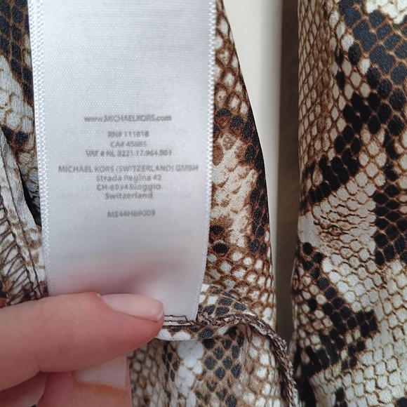 Micheal Kors Sheer Snake Skin Zip-Up Shirt - Picture 6 of 9
